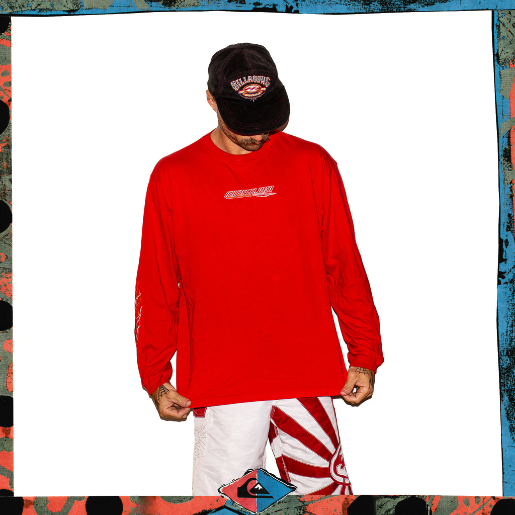 Y2K Quiksilver Flame L/S Tee (L)
