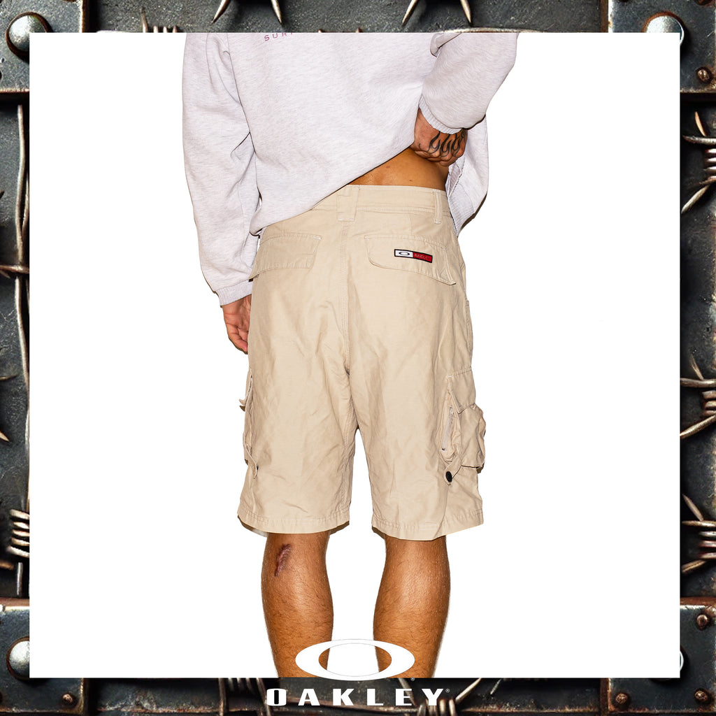 Y2K Oakley "Red Tag" Skull Cargo Shorts (30")