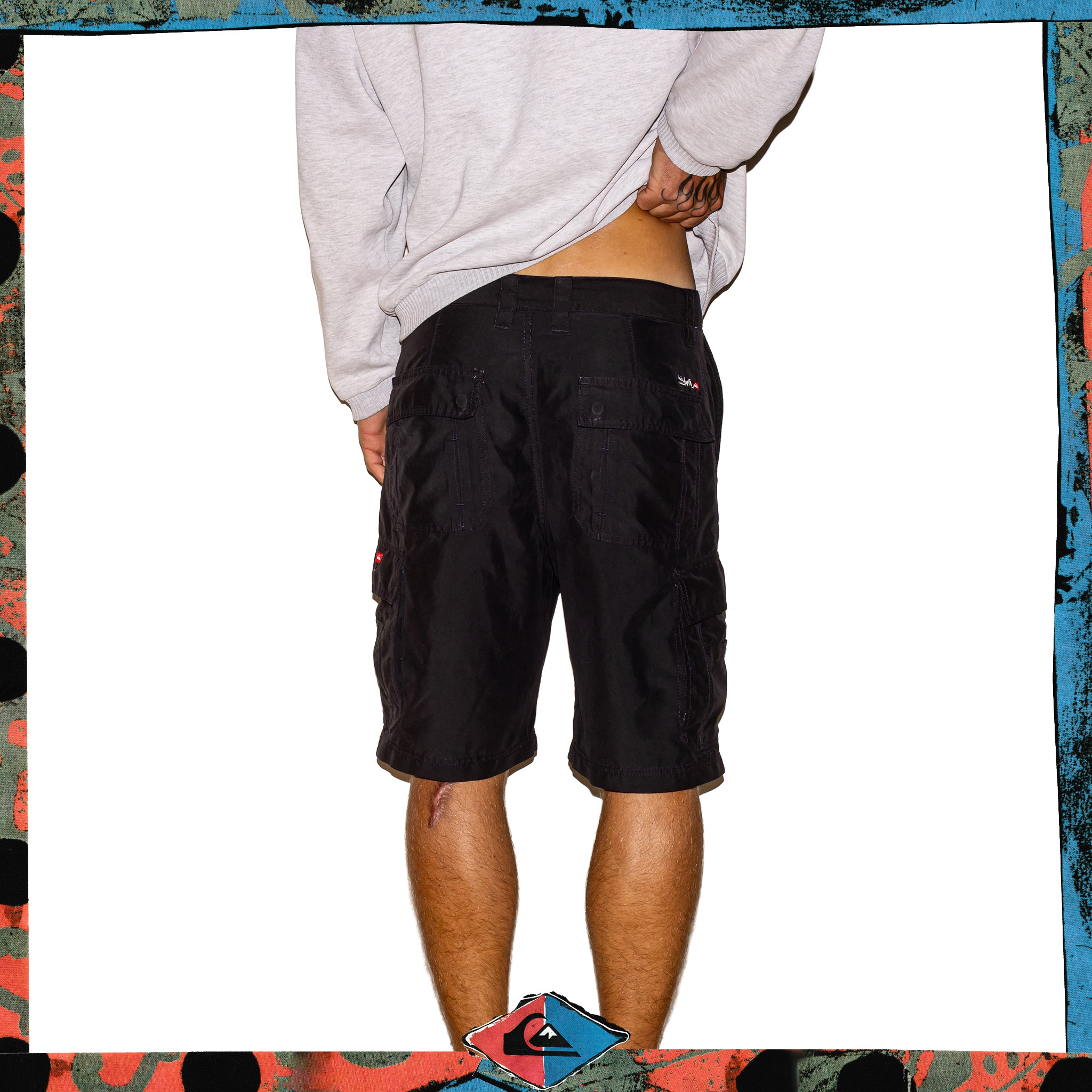 Y2K Quiksilver Script Cargo Shorts (32")