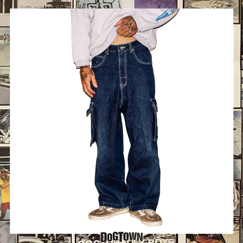 1990's Dog Town Black Dragon Denim Baggy Jeans (30") *RARE*