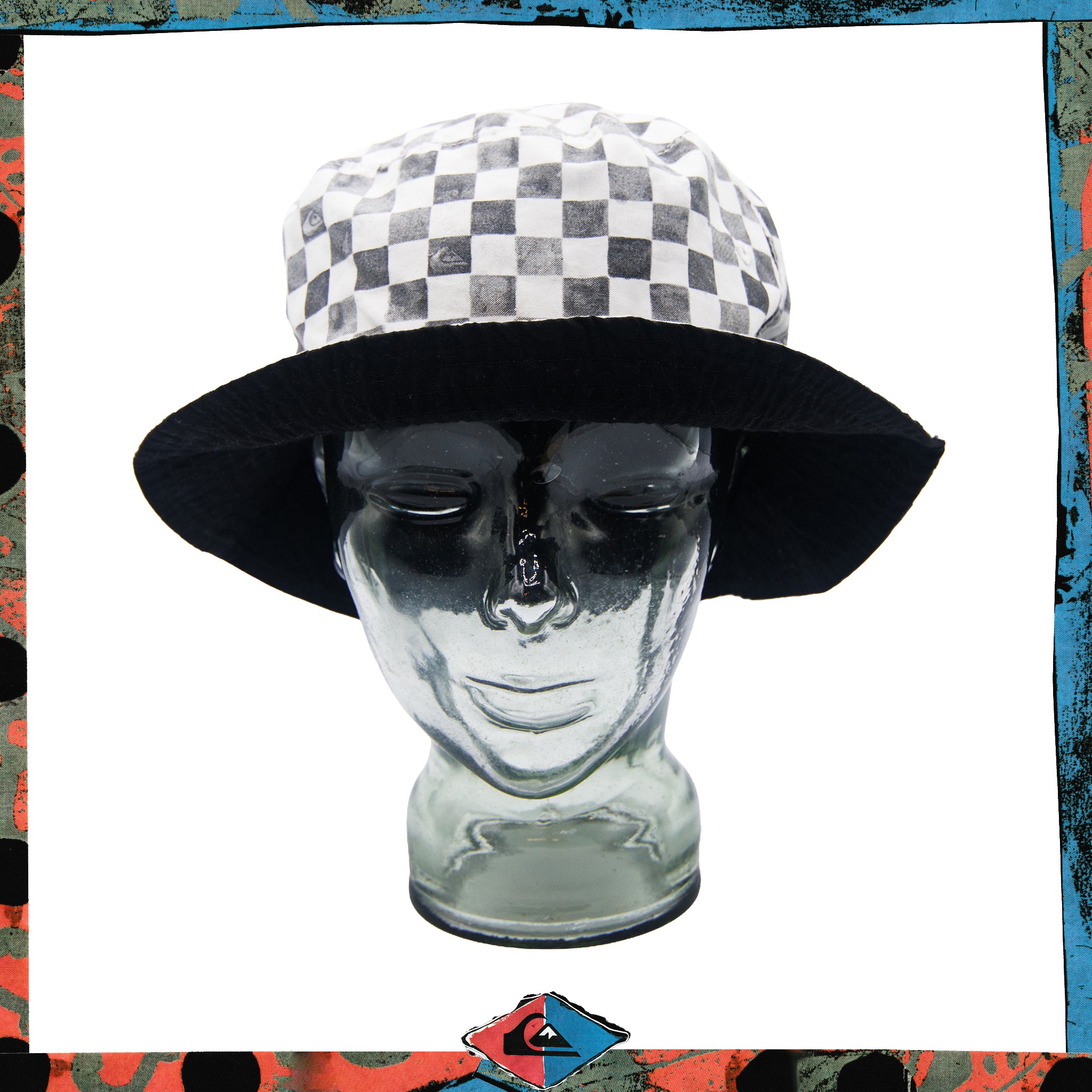 1980's Quiksilver Check Reversible Bucket Hat