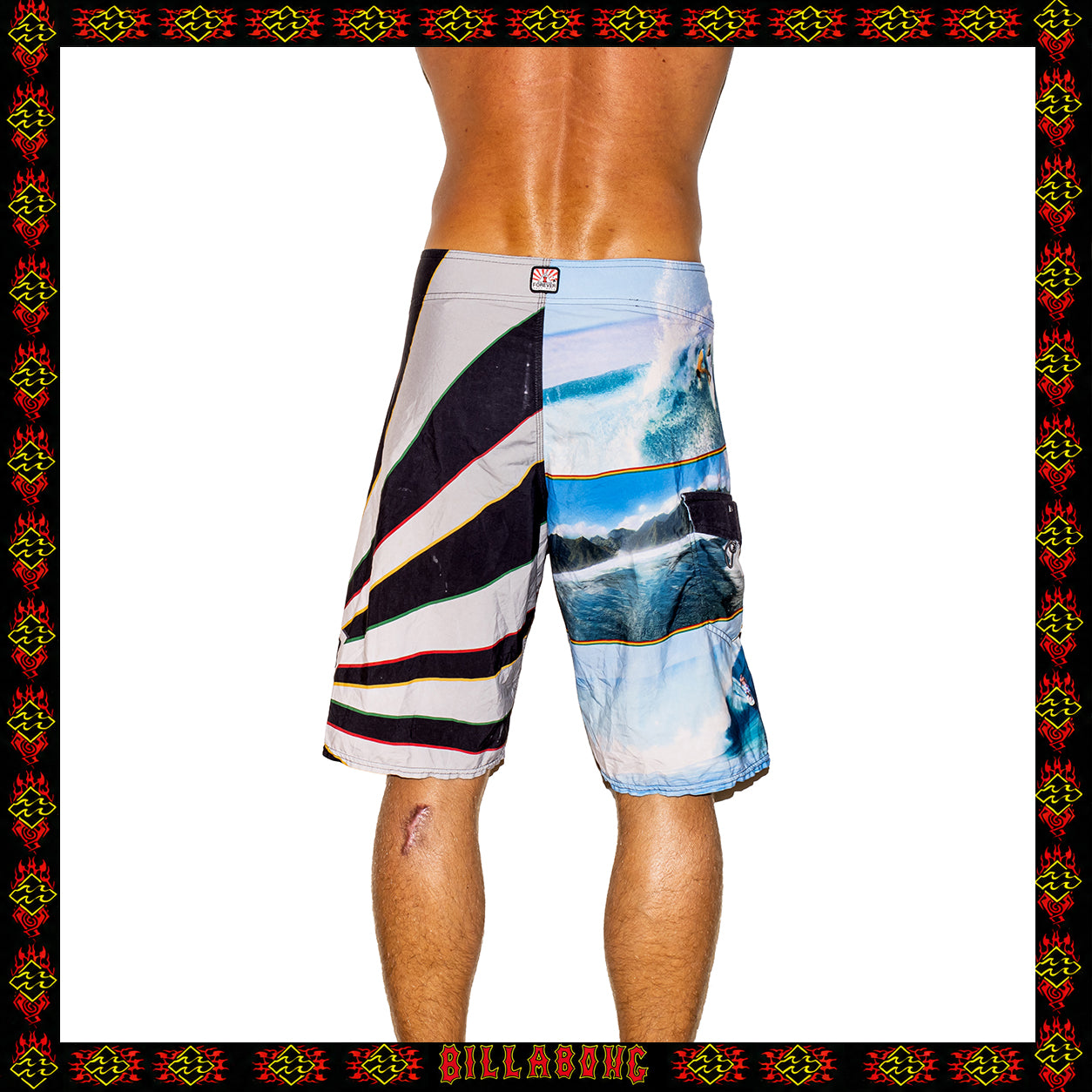 Y2K Billabong "Andy Irons Forever - Rising Sun Platinum X2" Boardies (32")