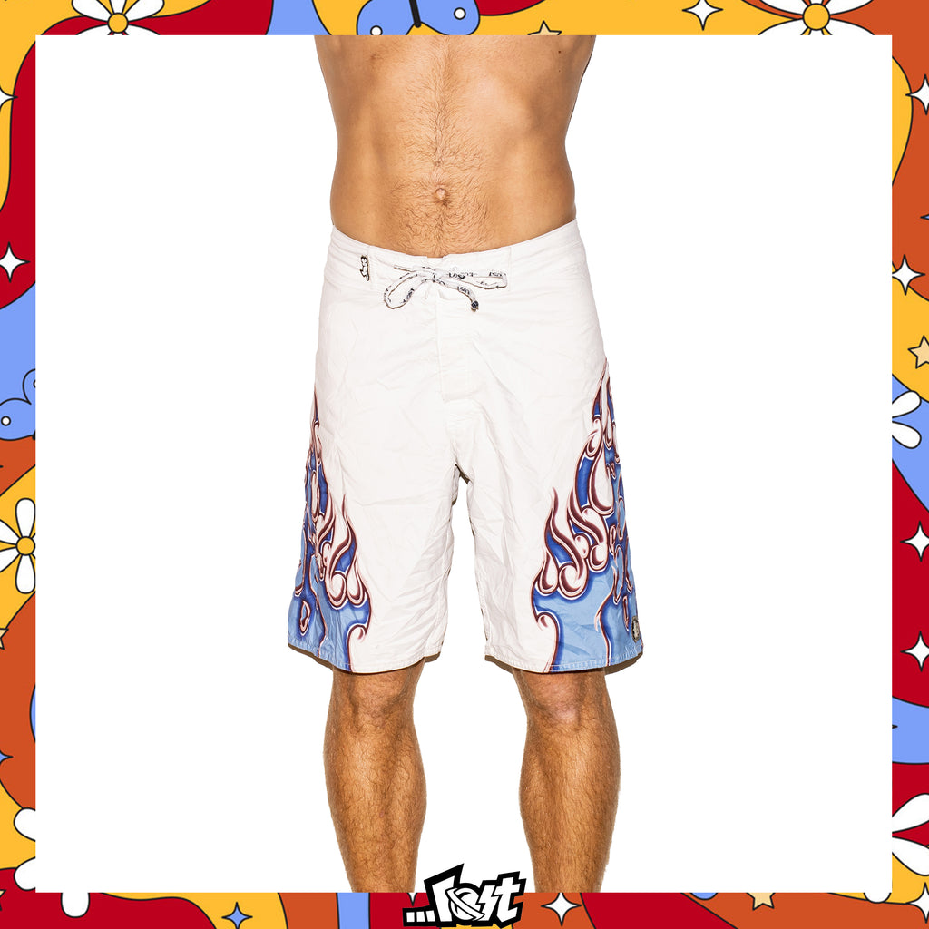 Y2K Lost Enterprises Mayham Flame Boardies (30")
