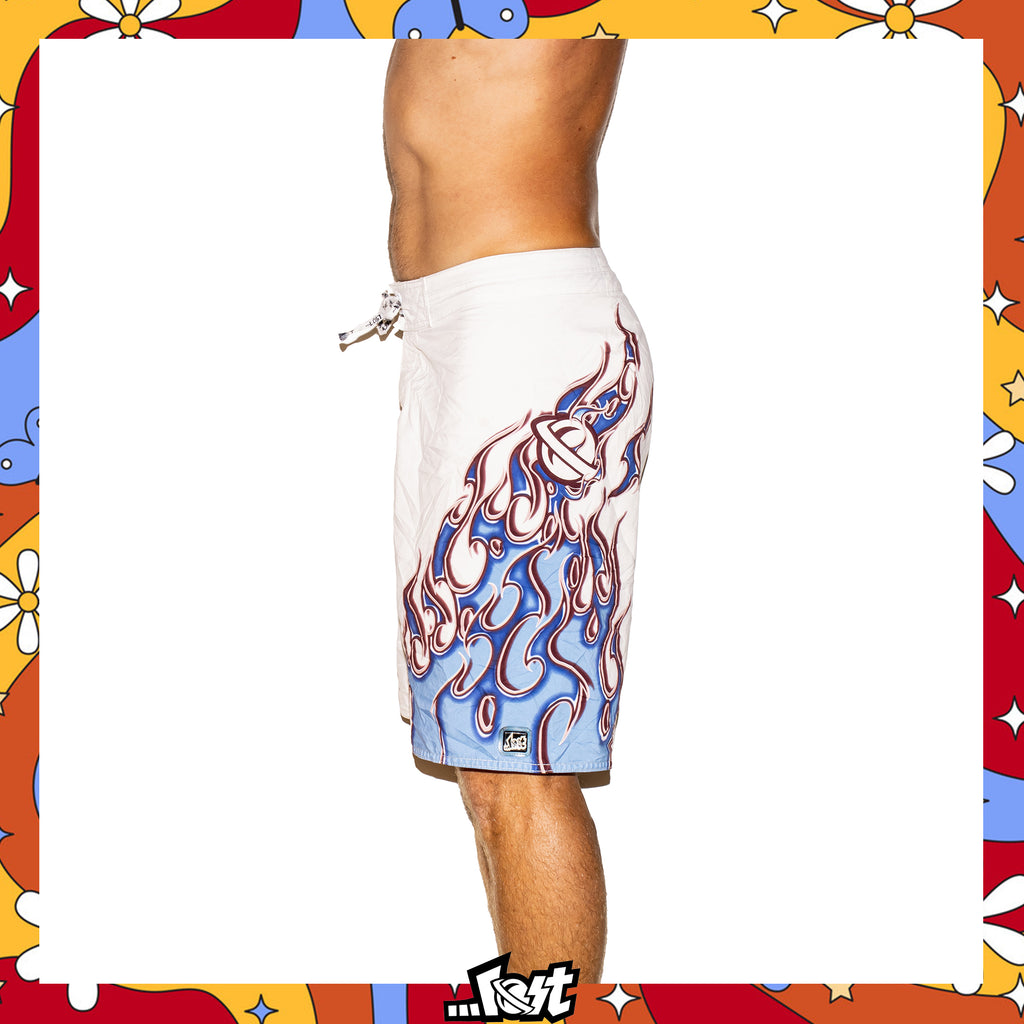 Y2K Lost Enterprises Mayham Flame Boardies (30")