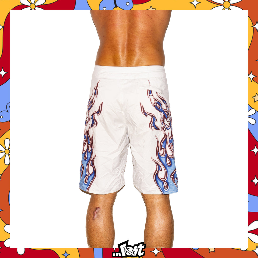 Y2K Lost Enterprises Mayham Flame Boardies (30")