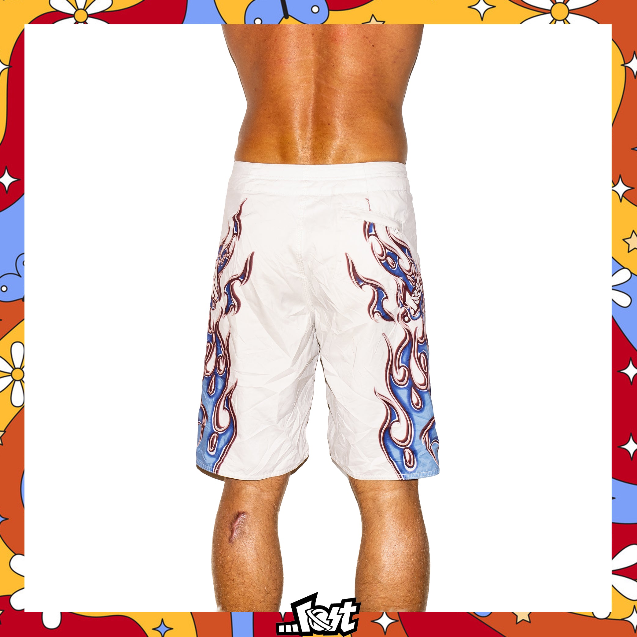Y2K Lost Enterprises Mayham Flame Boardies (30")