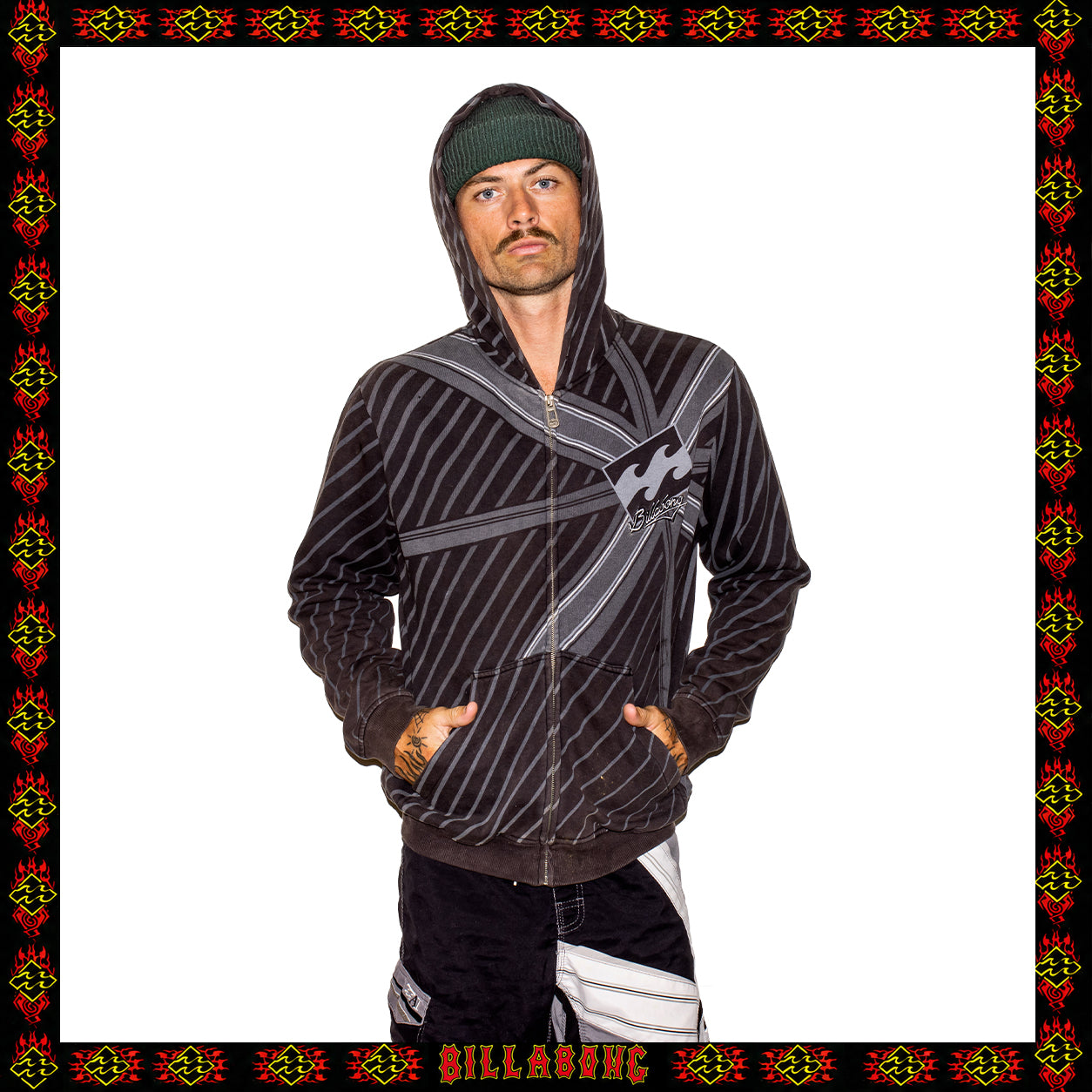Y2K Billabong "Andy Irons - Shogun" Zip Up Hoodie (L)