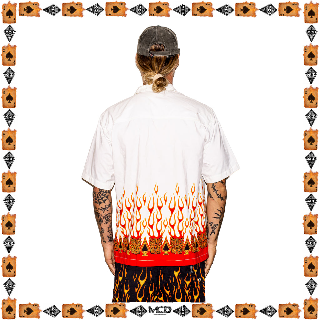 Y2K More Core Division Tiki Flame Overshirt (L)