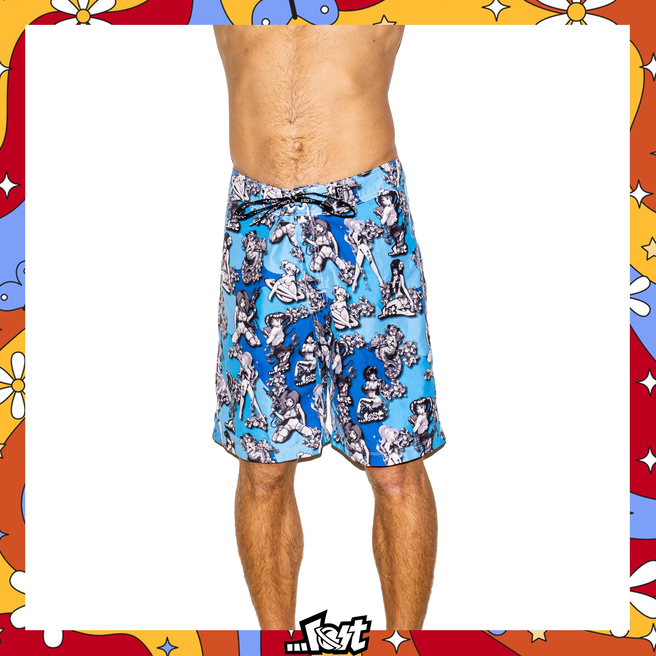 Y2K Lost Enterprises "Surf Manga" Mayham Boardies (32") *RARE*