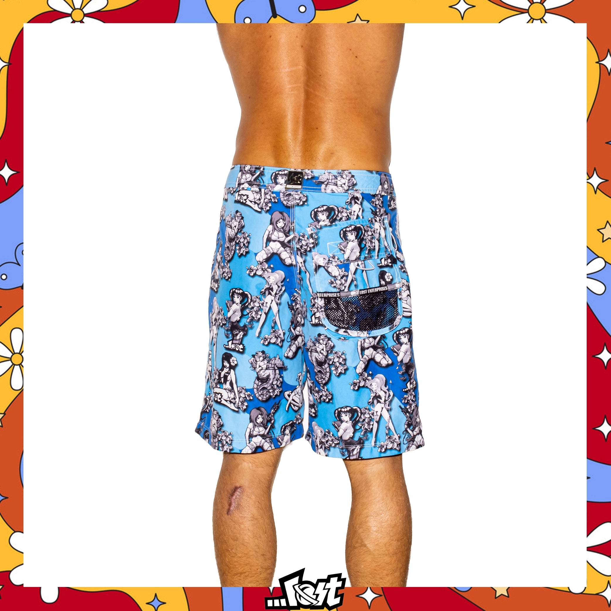 Y2K Lost Enterprises "Surf Manga" Mayham Boardies (32") *RARE*