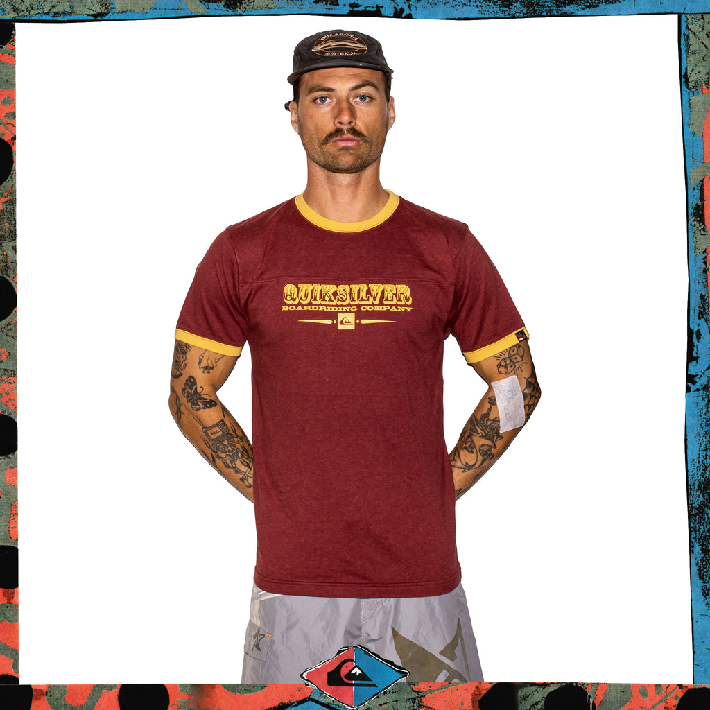 Y2K Quiksilver Ringer Tee (M-L) *DEADSTOCK*
