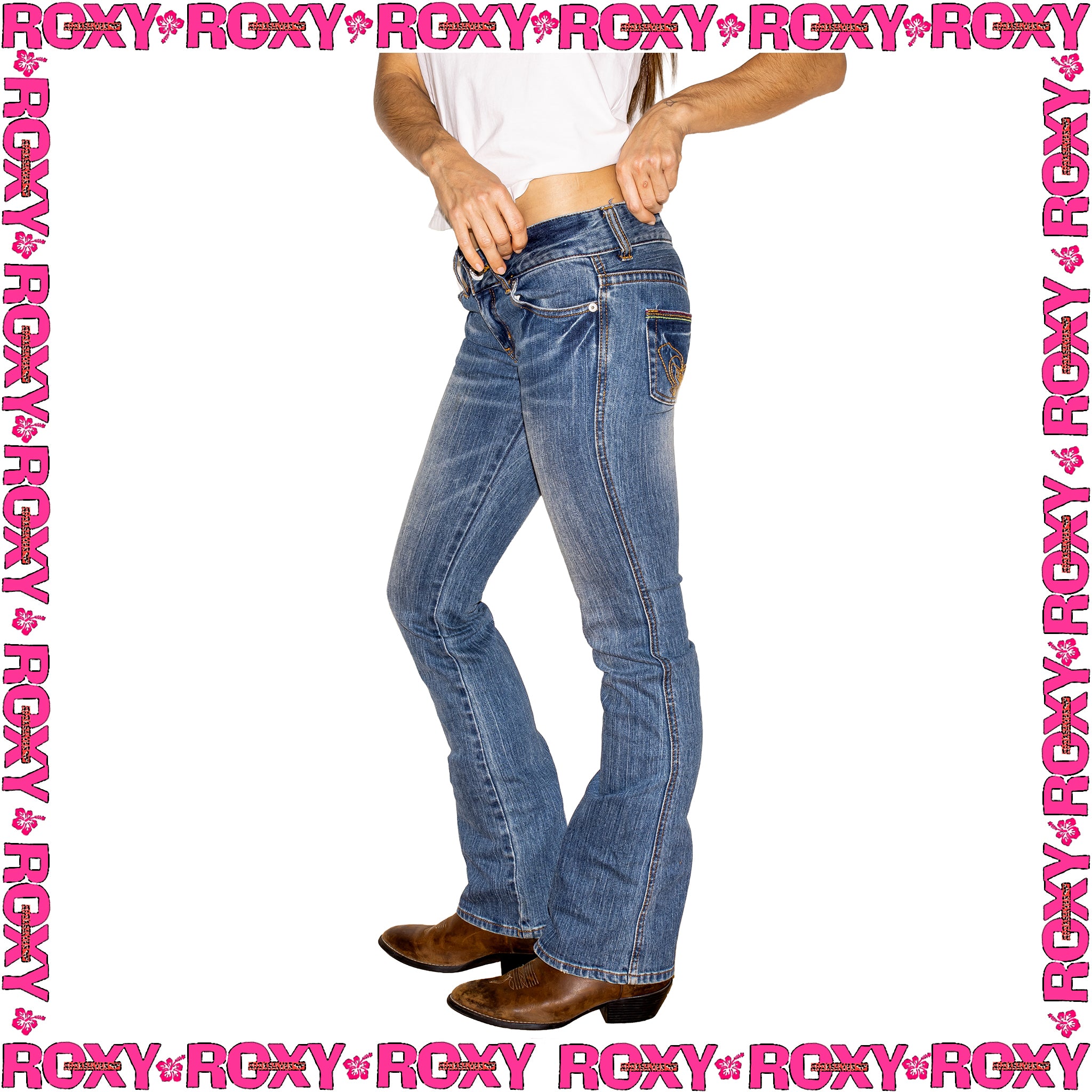 Y2K Roxy "Slim Boot Cut" Low Rise Denim Jeans (26")