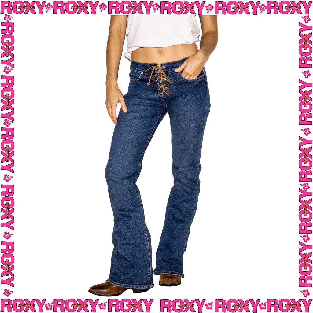 Y2K Roxy "Lacey Cowgirl - Boot Cut" Low Rise Denim Jeans (28") *DEADSTOCK*