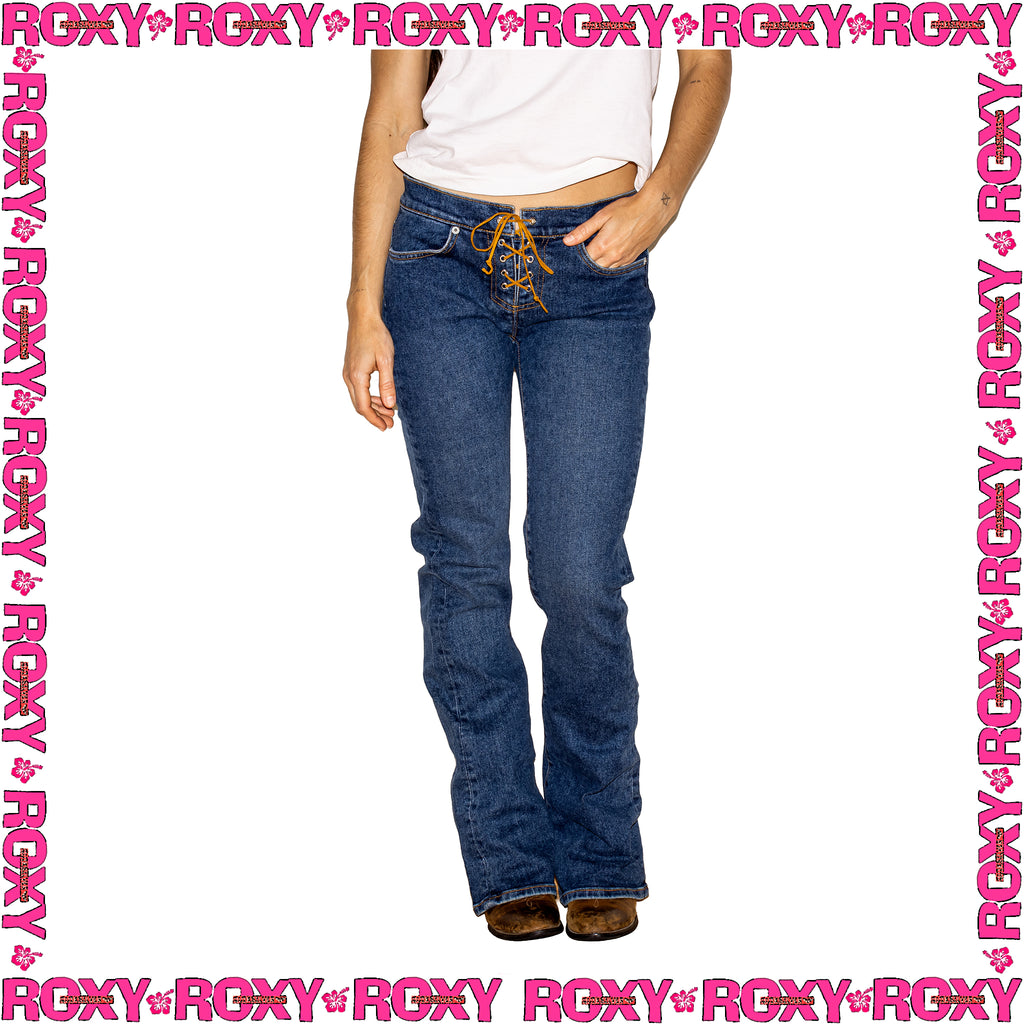 Y2K Roxy "Lacey Cowgirl - Boot Cut" Low Rise Denim Jeans (28") *DEADSTOCK*