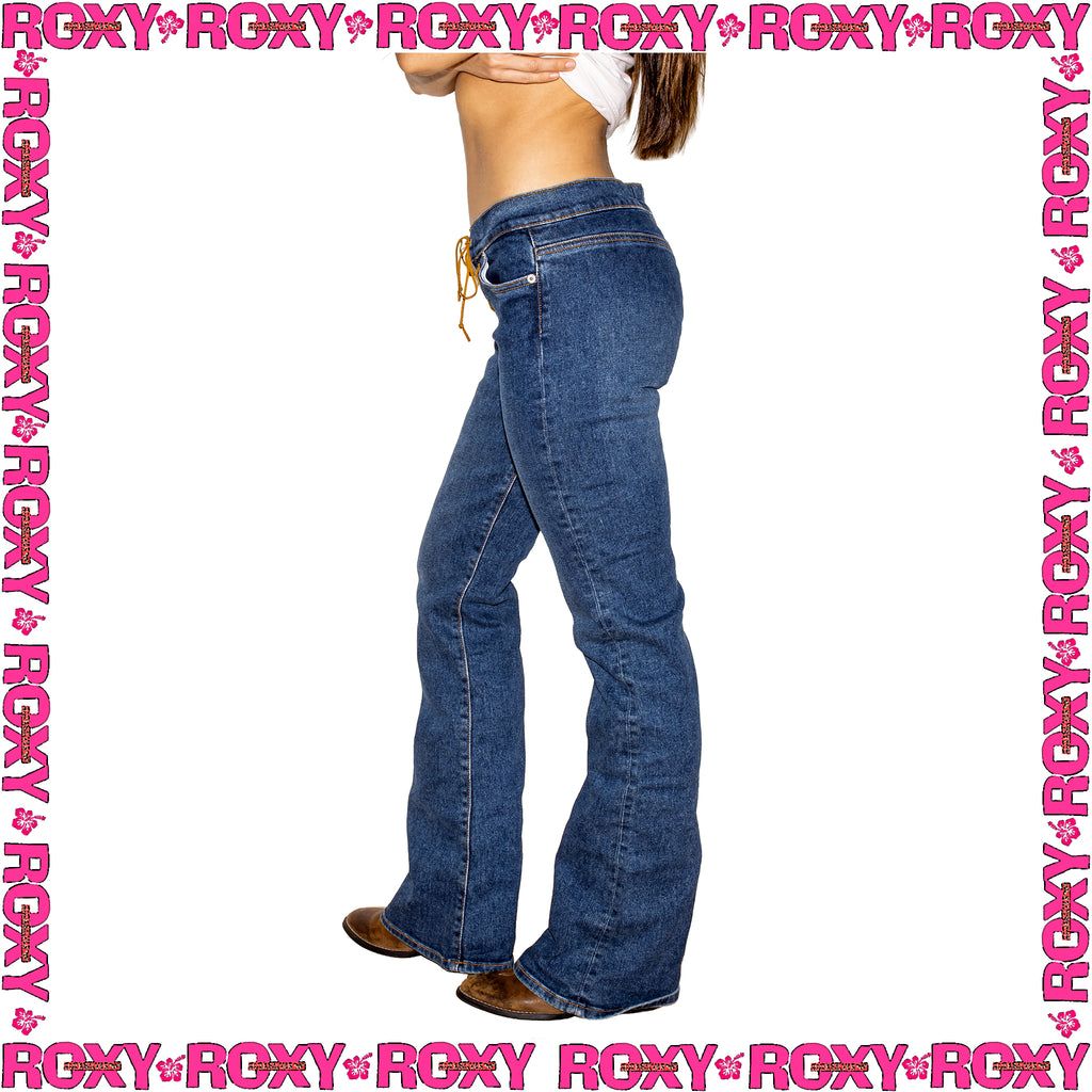 Y2K Roxy "Lacey Cowgirl - Boot Cut" Low Rise Denim Jeans (28") *DEADSTOCK*