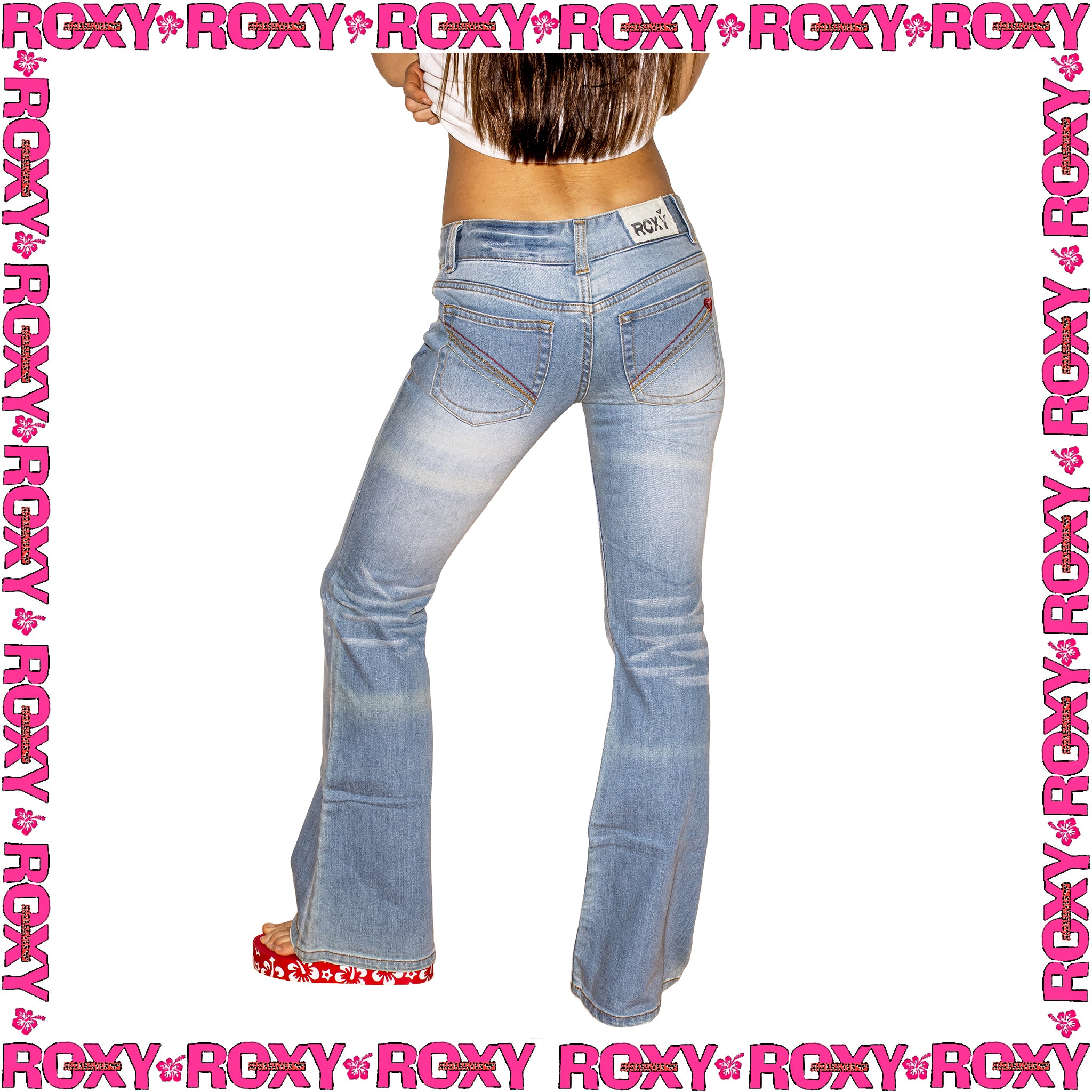 Y2K Roxy "Flared" Low Rise Denim Jeans (27")