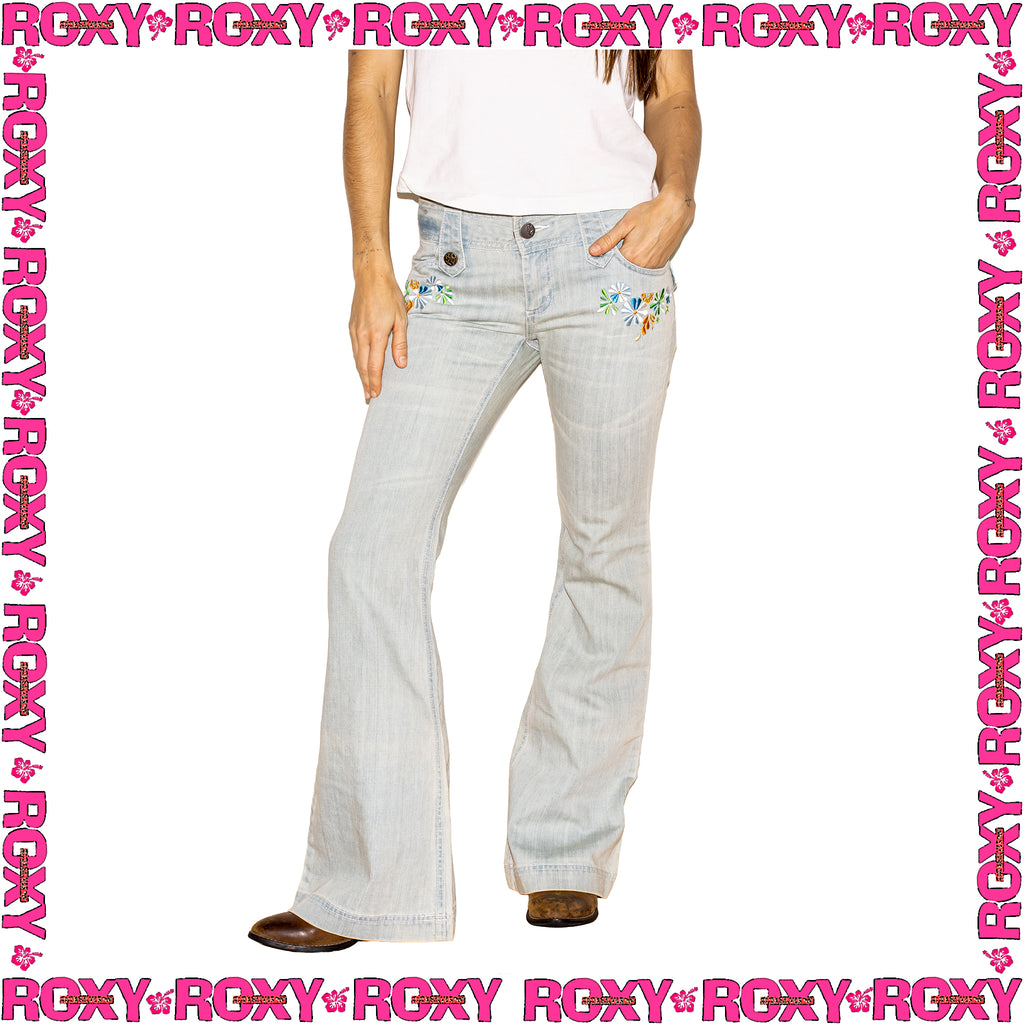 Y2K Roxy "Flared" Low Rise Denim Jeans (27")