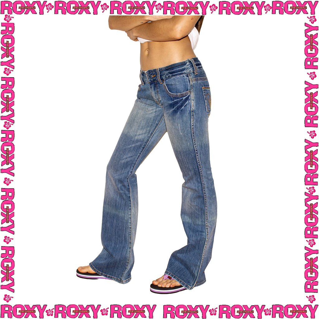 Y2K Roxy "Flared" Low Rise Denim Jeans (28")