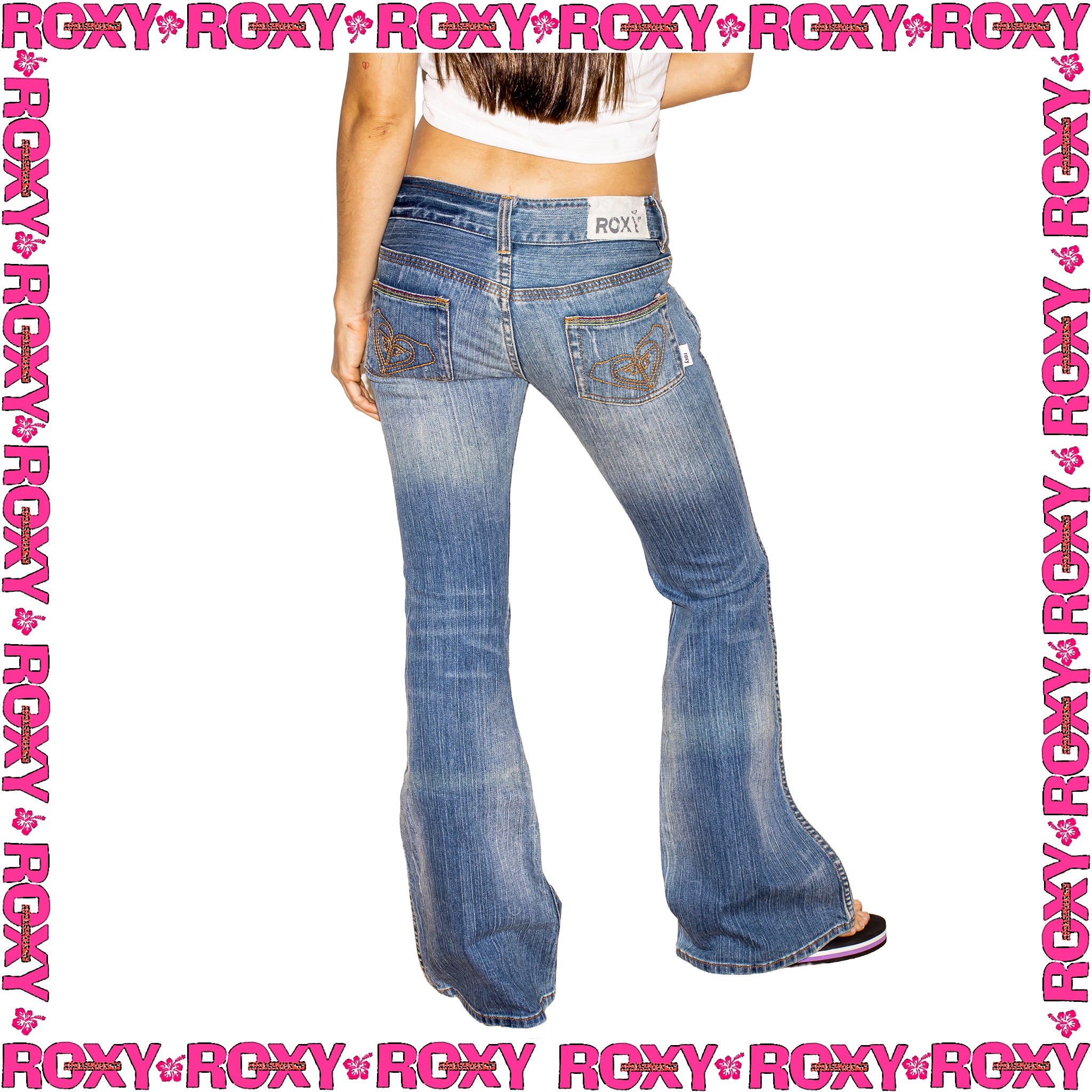 Y2K Roxy "Flared" Low Rise Denim Jeans (28")