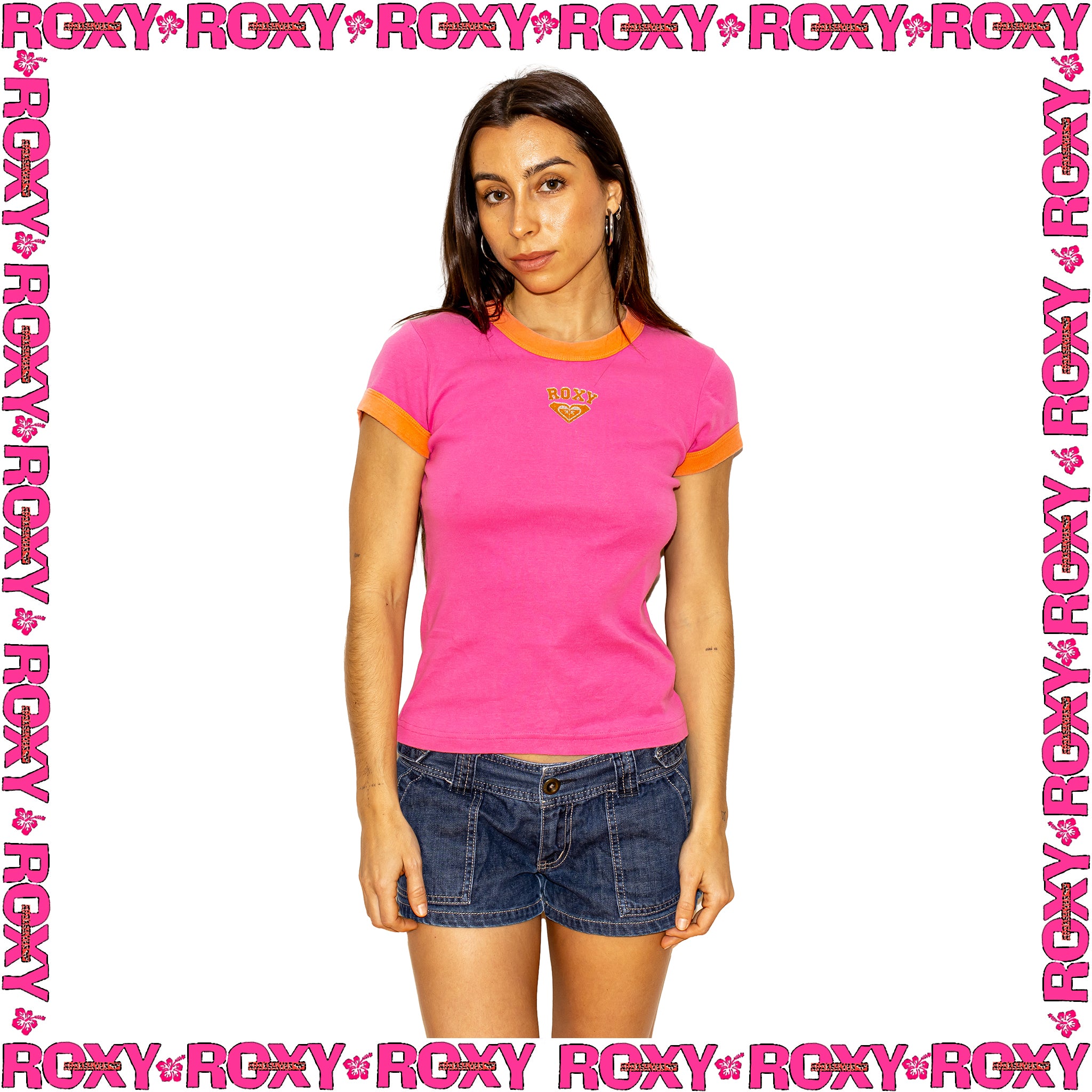 Y2K Roxy Ringer Baby Tee (S)