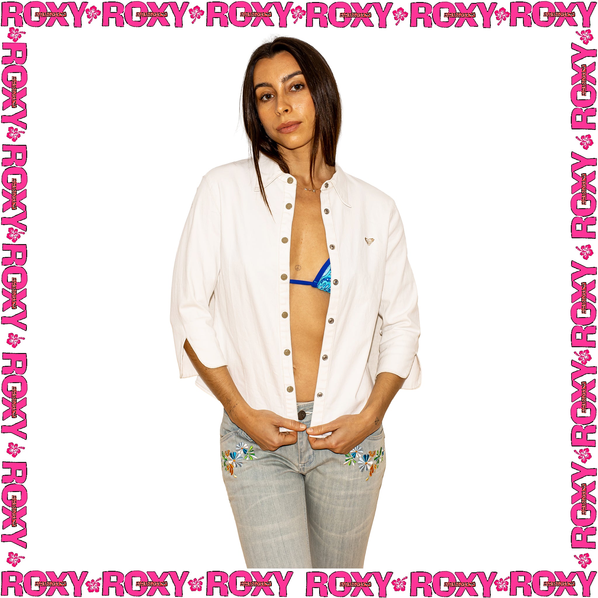 1990's Roxy Fitted Button Up (S)