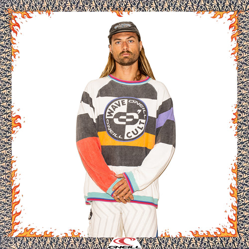 1980's O'Neill "Wave Cult" Colorblock Crewneck Sweatshirt (XL) *RARE*