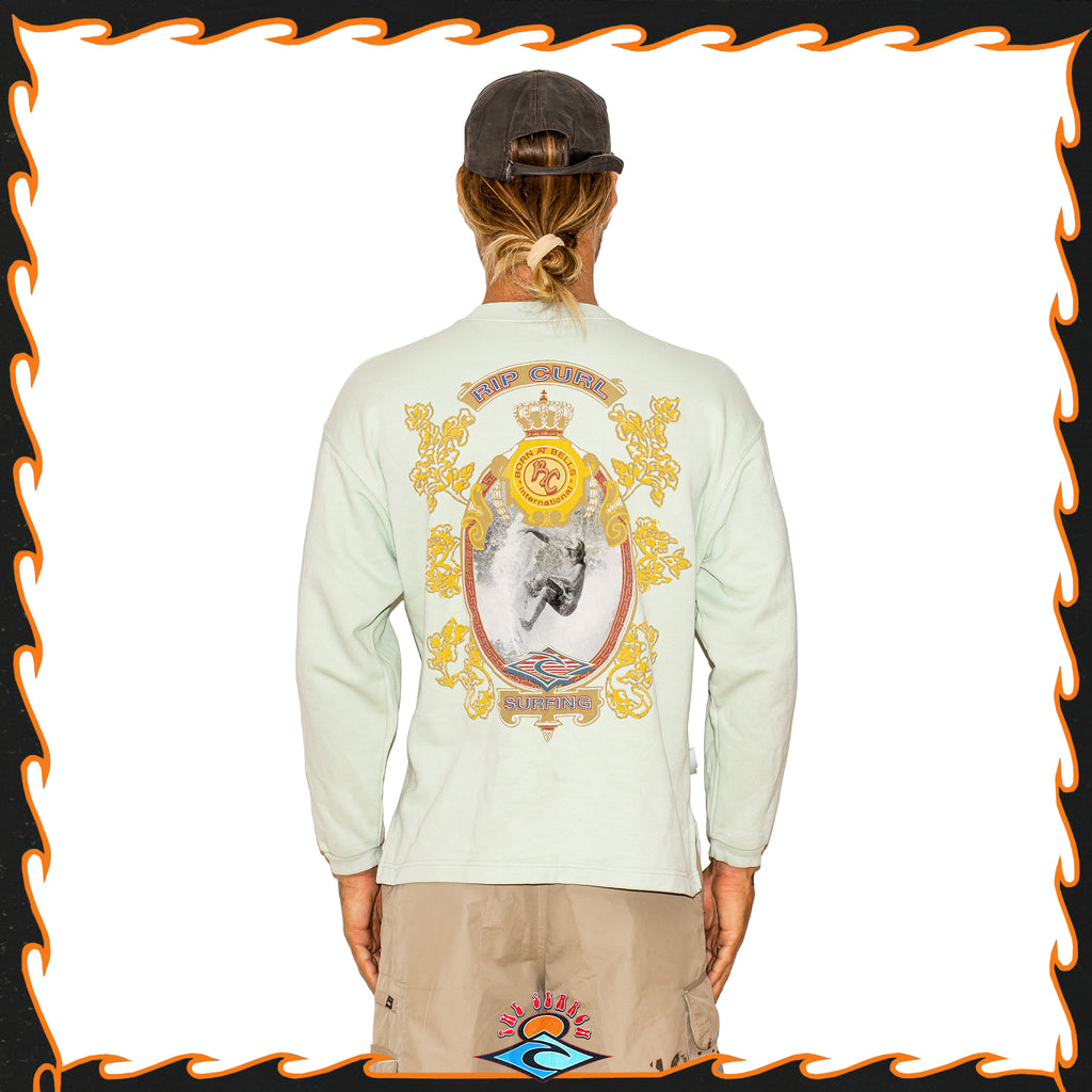 1994 Rip Curl "Born at Bells" Graphic Crewneck Sweatshirt (M) *RARE*