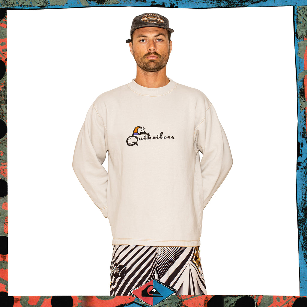 1996 Quiksilver Spellout Crewneck Sweatshirt (L-XL) *RARE*