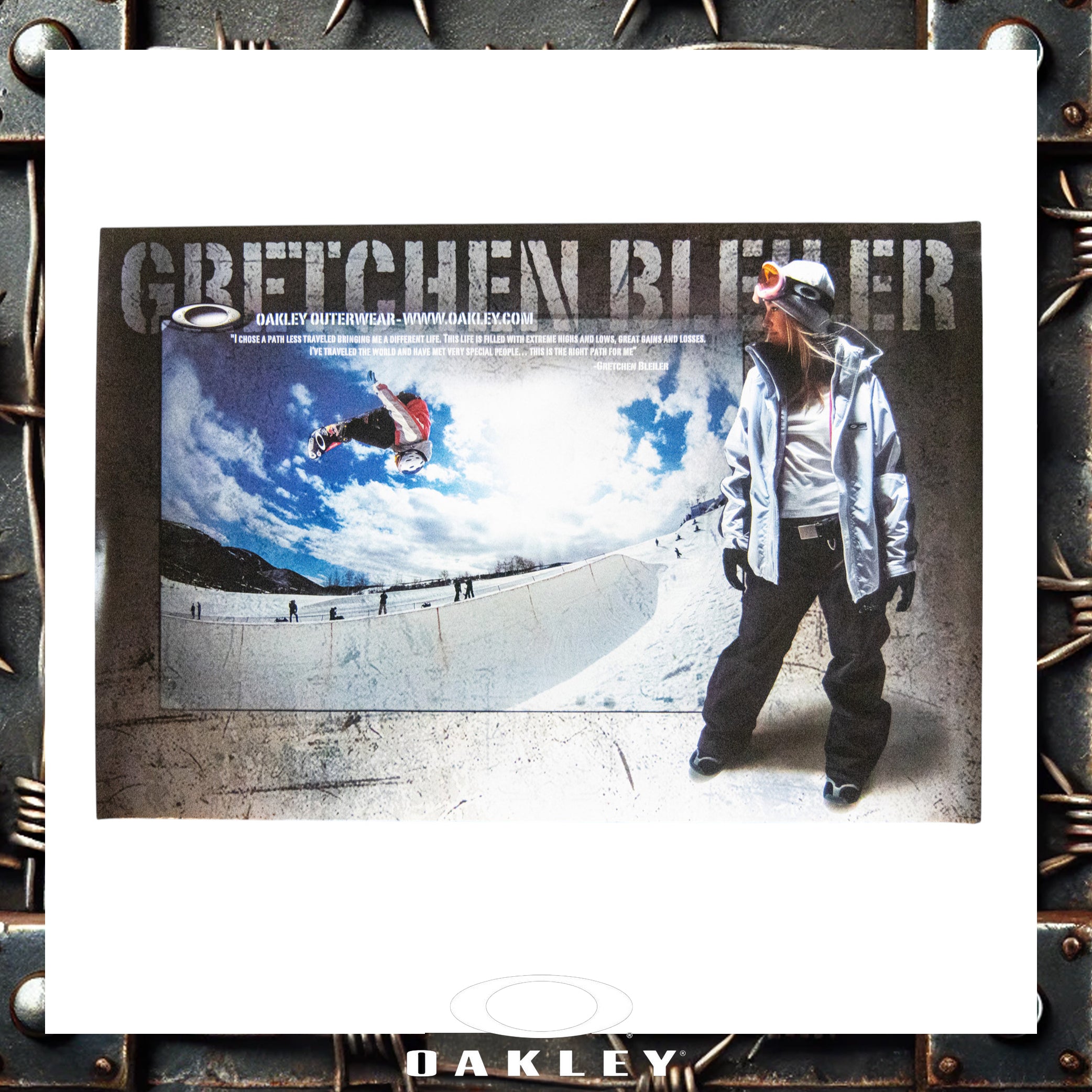 2003 Oakley "Gretchen Bleiler - Ex Shop Display" Snowboarding Giant Poster (26"x40")