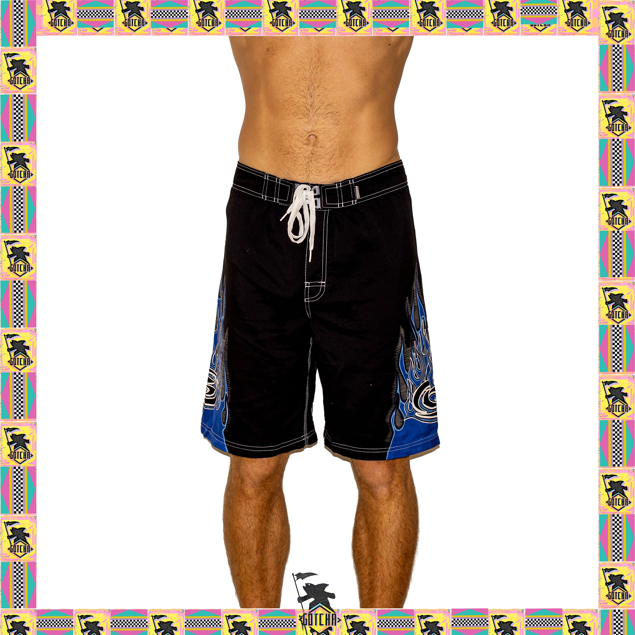 Y2K Gotcha Flame Tech Boardies (36")