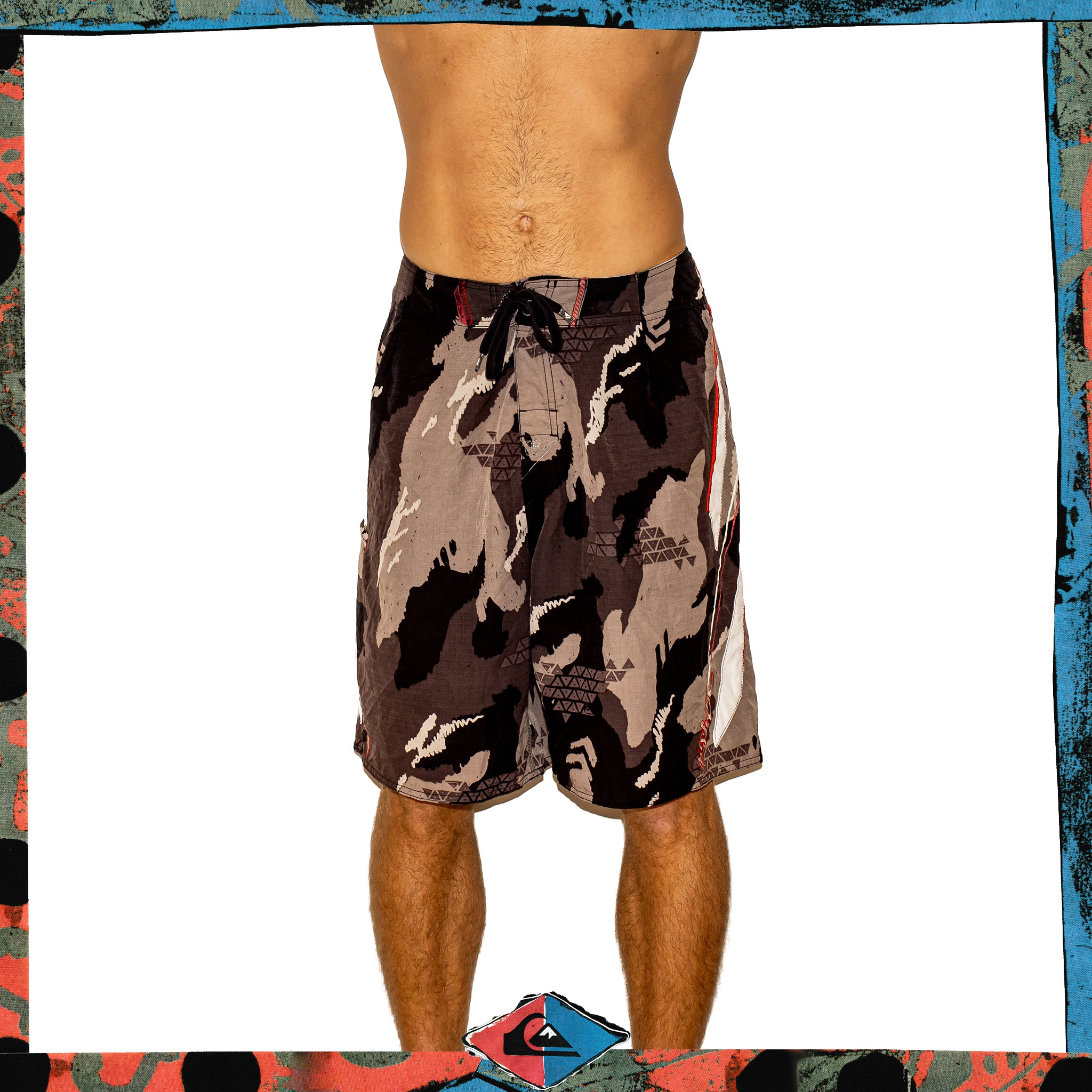 Y2K Quiksilver "Camo" Supreme Tech Boardies (34")