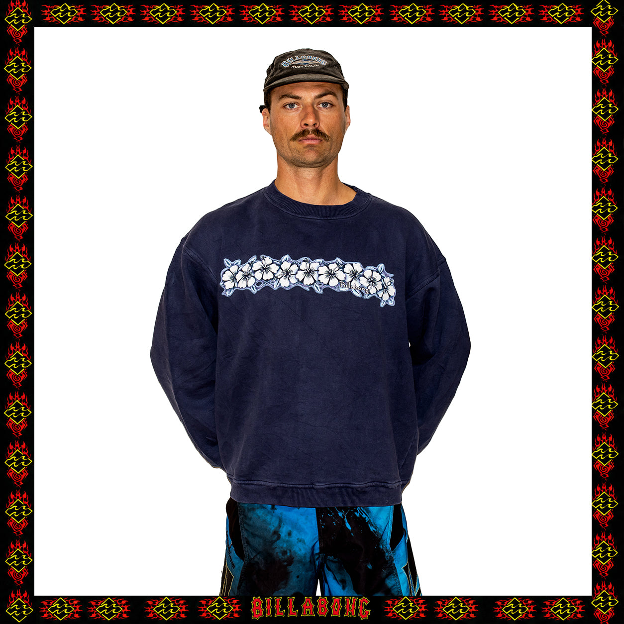 1998 Billabong "Hibiscus" Crewneck Sweatshirt (L-XL)