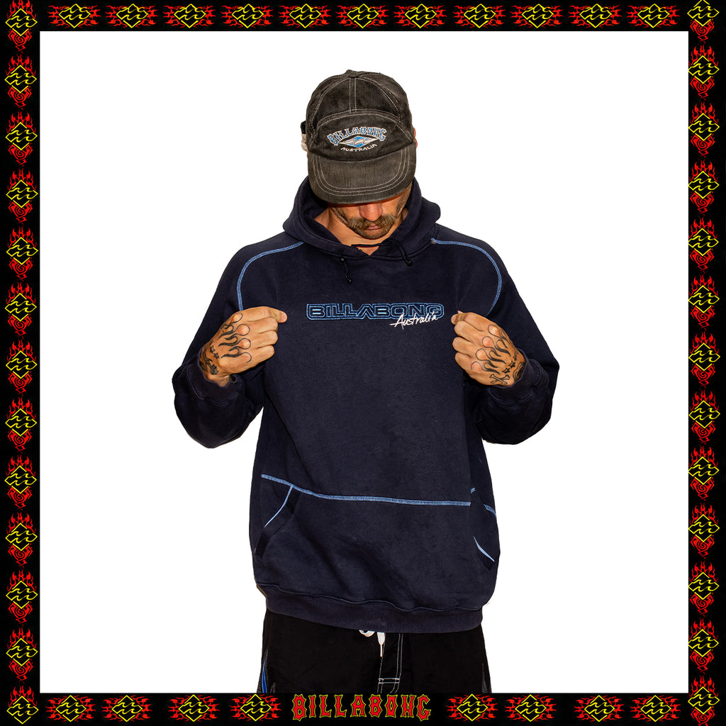 Y2K Billabong Australia Spellout Hoodie (L)