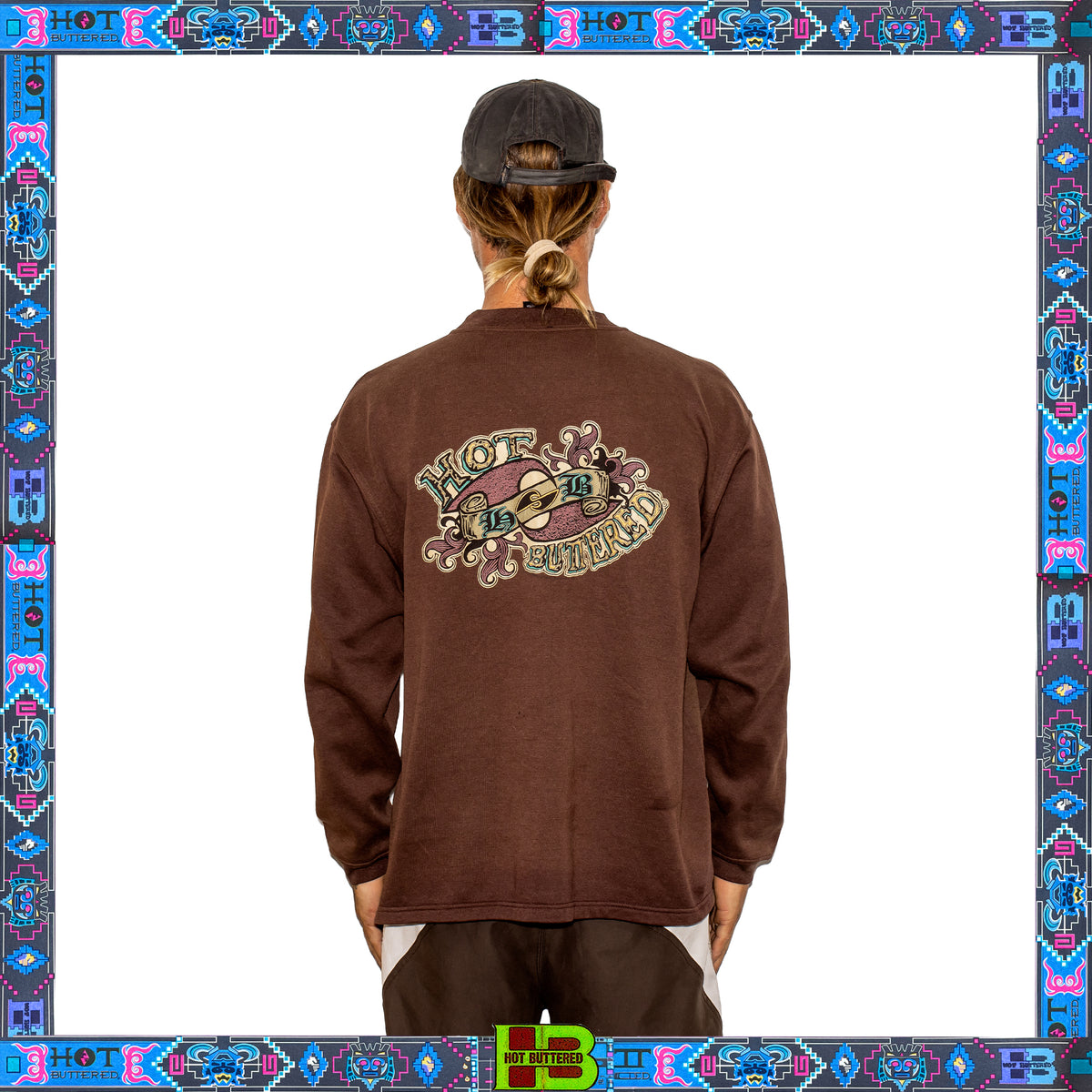 1990's Hot Buttered Crewneck Sweatshirt (L-XL) *RARE*