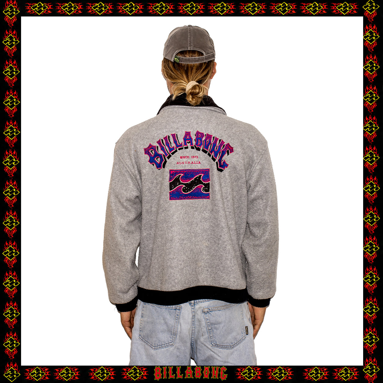 1991 Billabong "Two Tone" Polartec Quarter Zip Fleece Pullover (L) *RARE*
