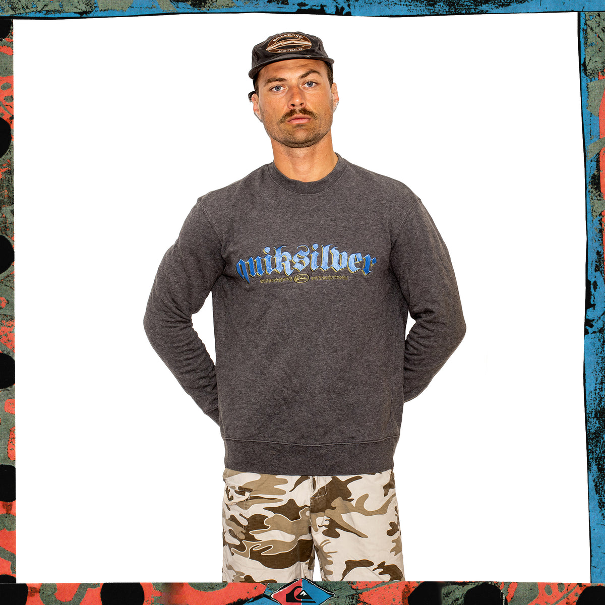 Y2K Quiksilver Spellout Crewneck Sweatshirt (M-L)