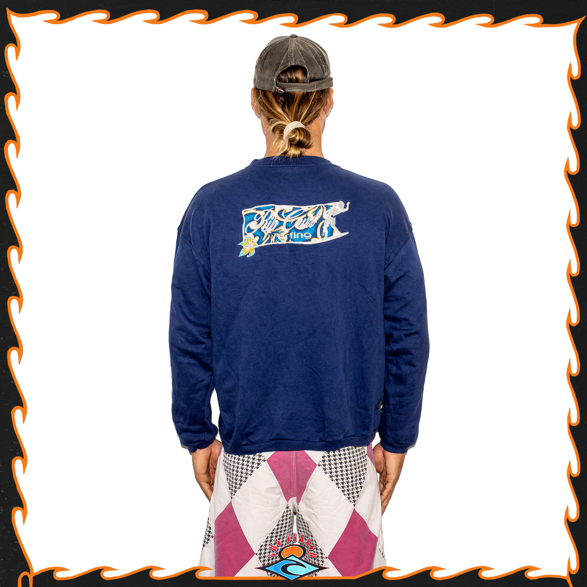 90's Rip Curl Spellout Embroidered Crewneck Sweatshirt (M-L)