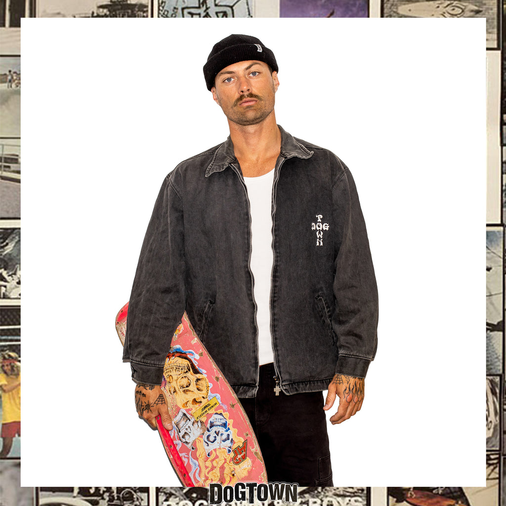 90's Dog Town Black Dragon Denim Jacket (XL) *RARE*