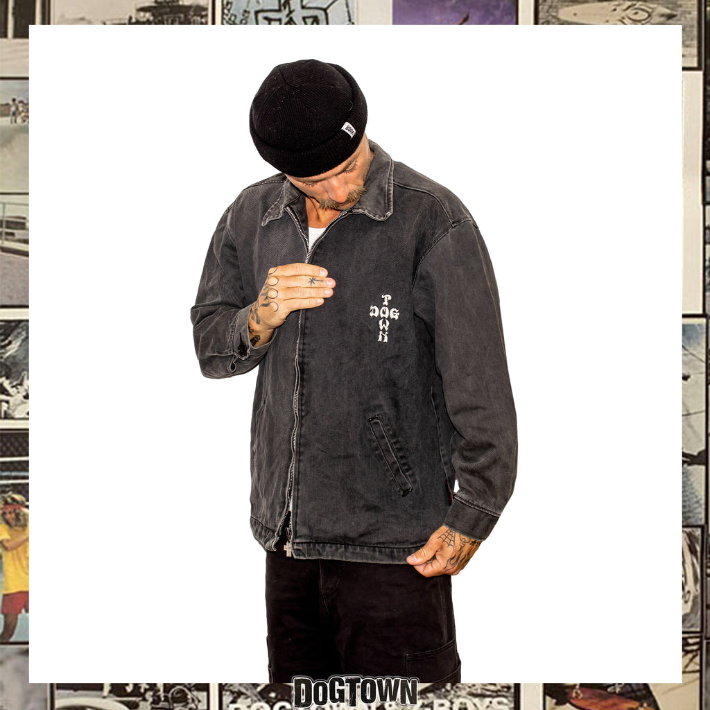 90's Dog Town Black Dragon Denim Jacket (XL) *RARE*