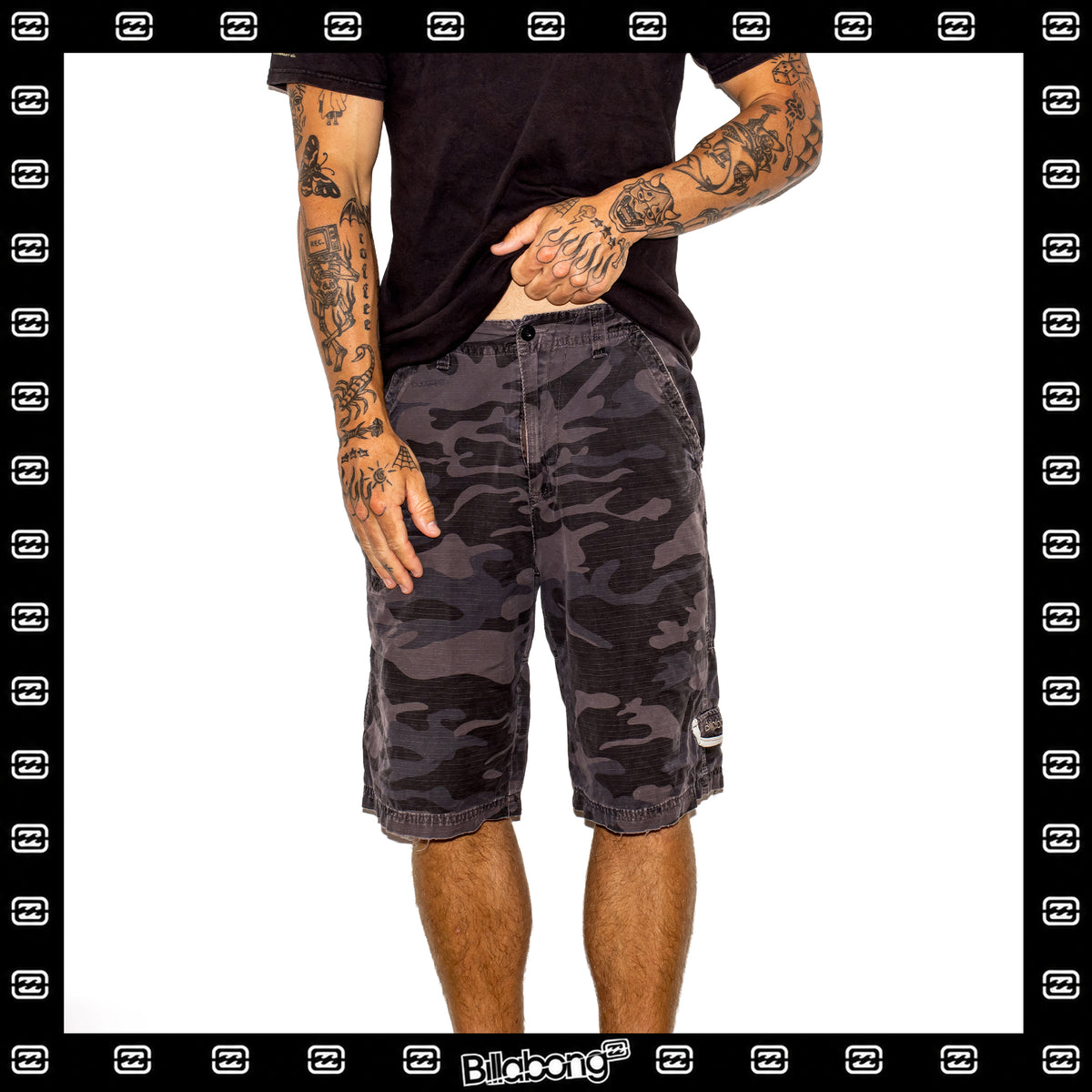 Y2K Billabong Camo Cargo Shorts (30")
