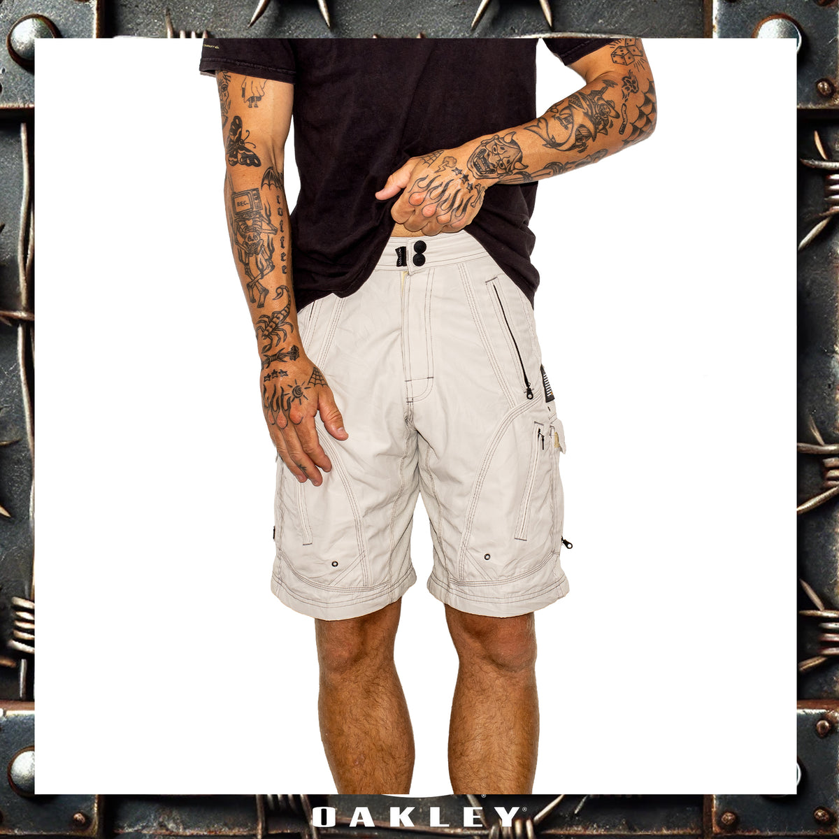 Y2K Oakley "Silver Tag" Tactical Shorts (28")