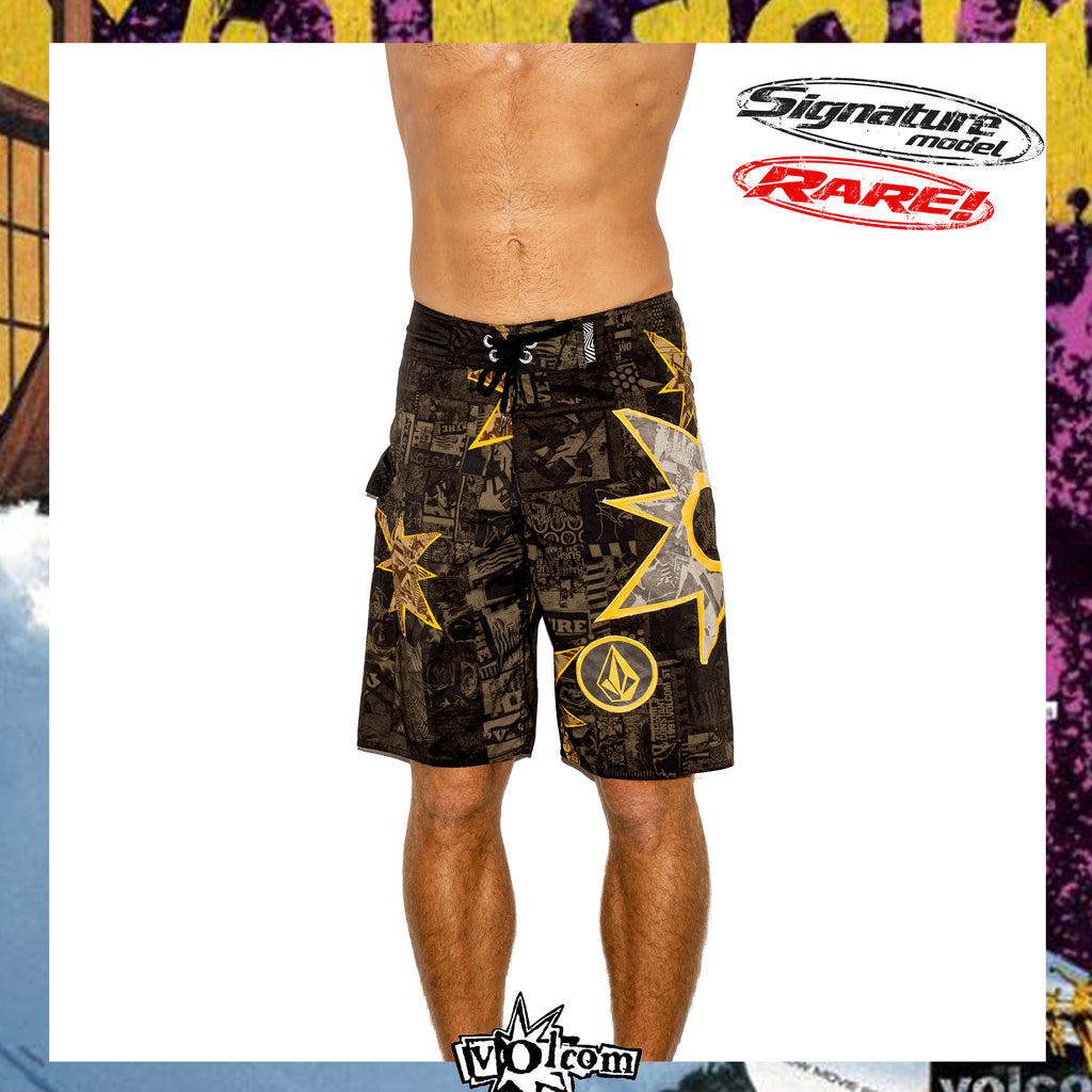 Y2K Volcom "Bruce Irons - Star Collage Signature Series" Boardies (30") *RARE*