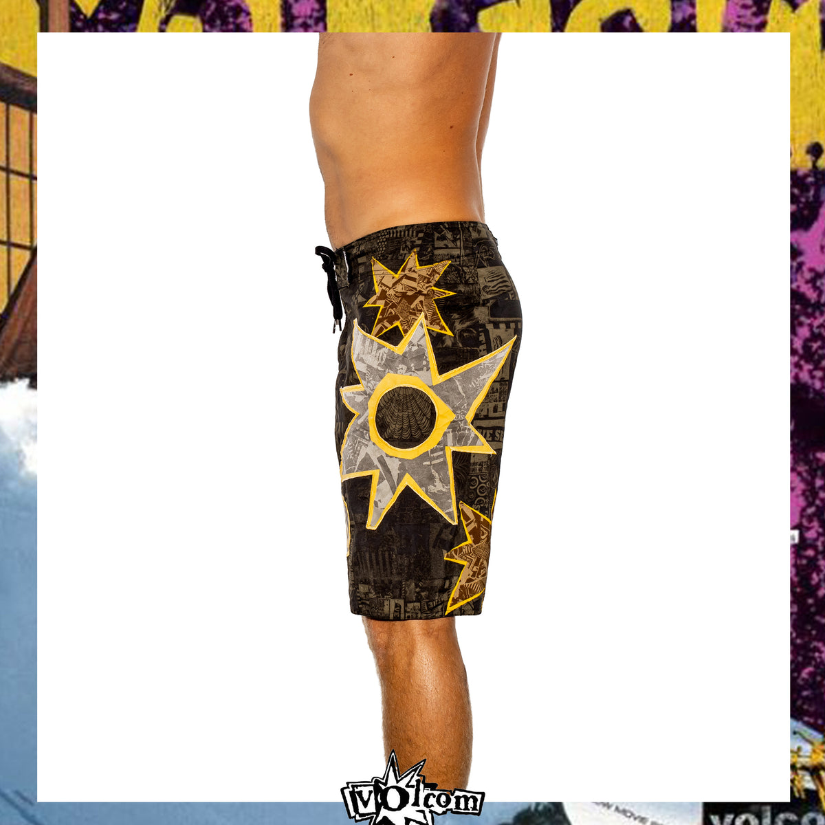 Y2K Volcom "Bruce Irons - Star Collage Signature Series" Boardies (30") *RARE*