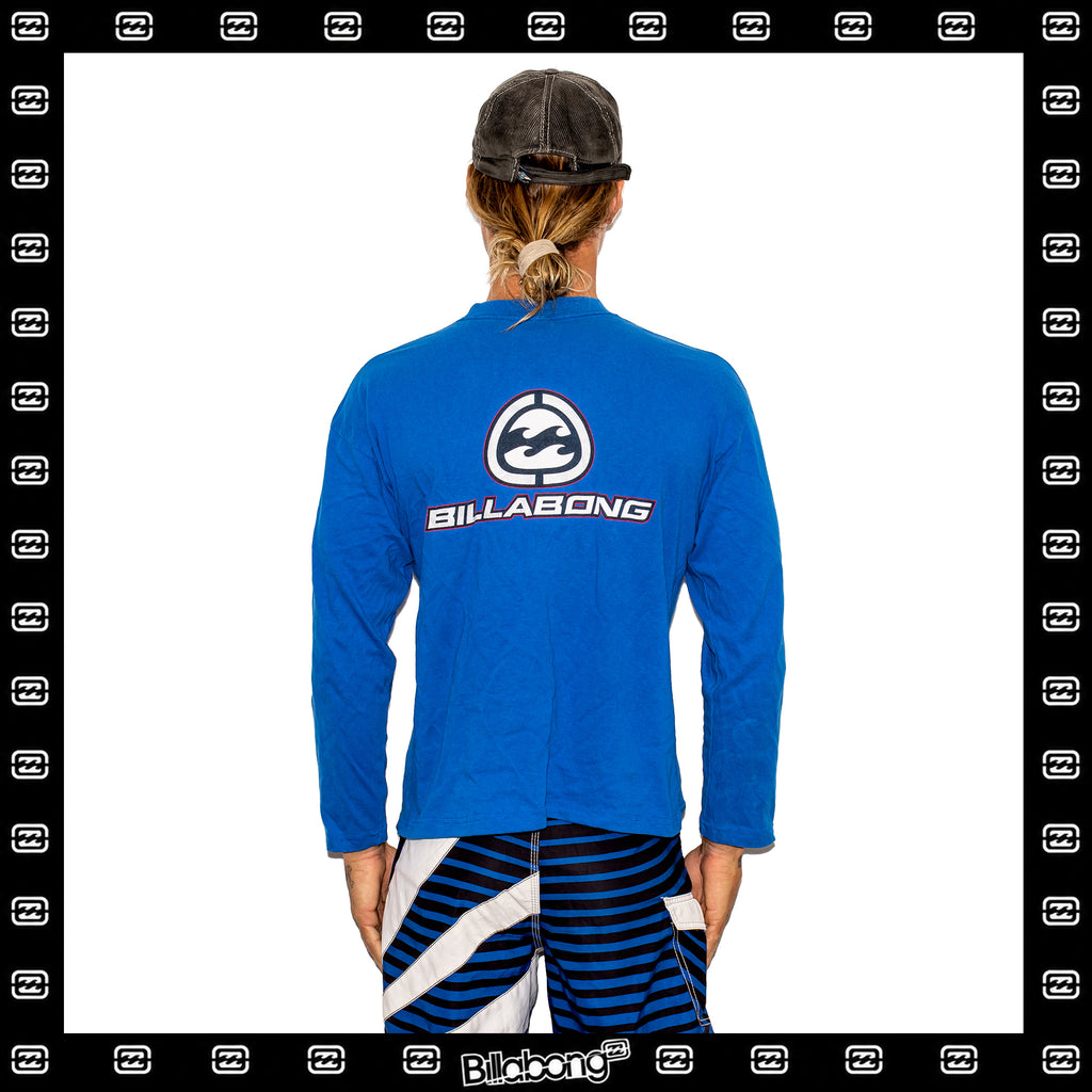 Y2K Billabong "Quad Hit" Spellout L/S Tee (M)