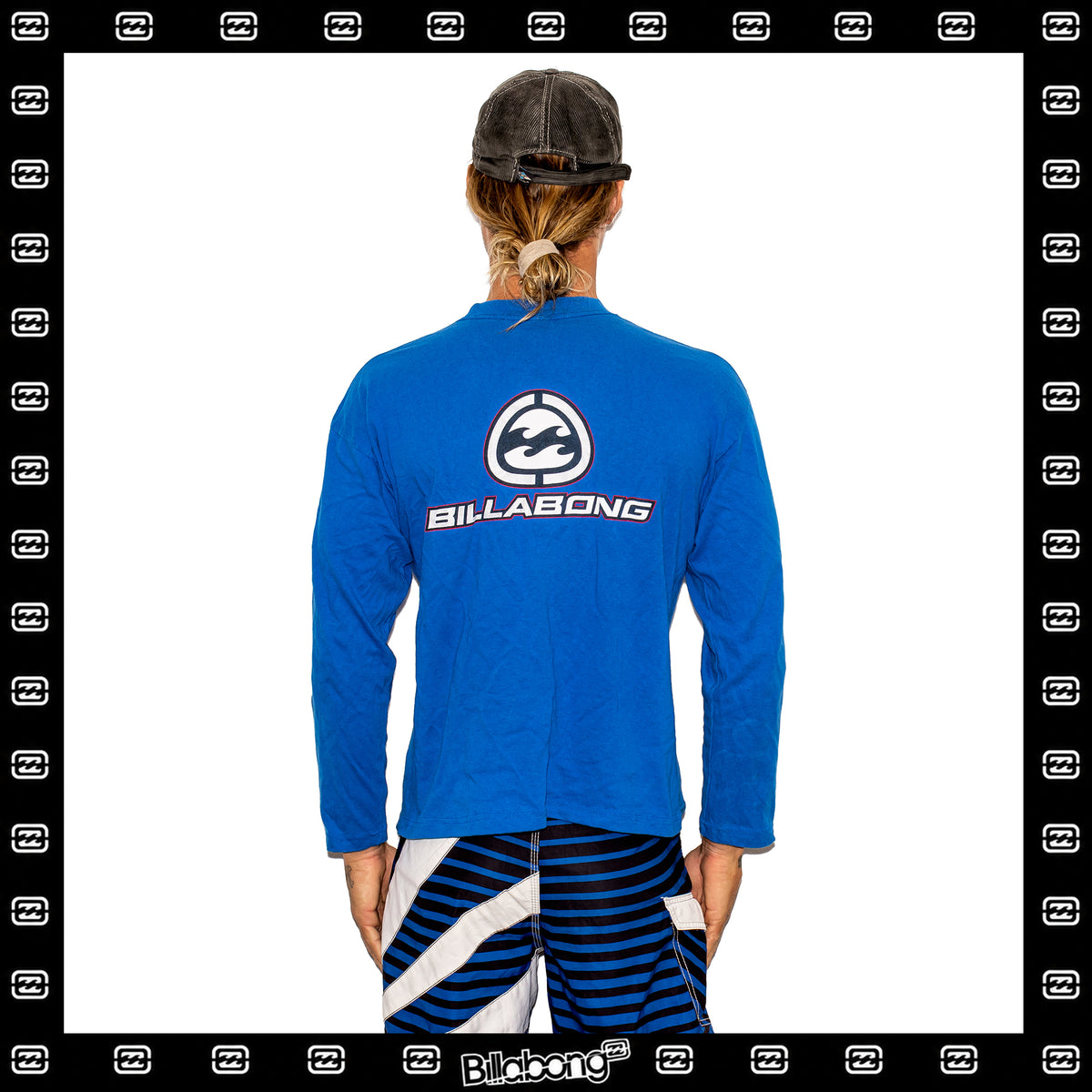 Y2K Billabong "Quad Hit" Spellout L/S Tee (M)