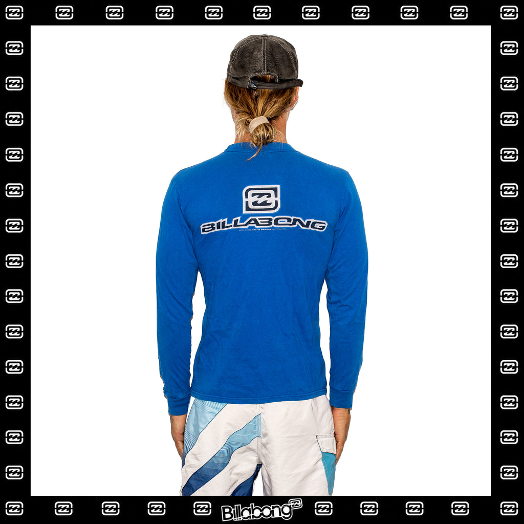 Y2K Billabong "Quad Hit" Spellout L/S Tee (M)