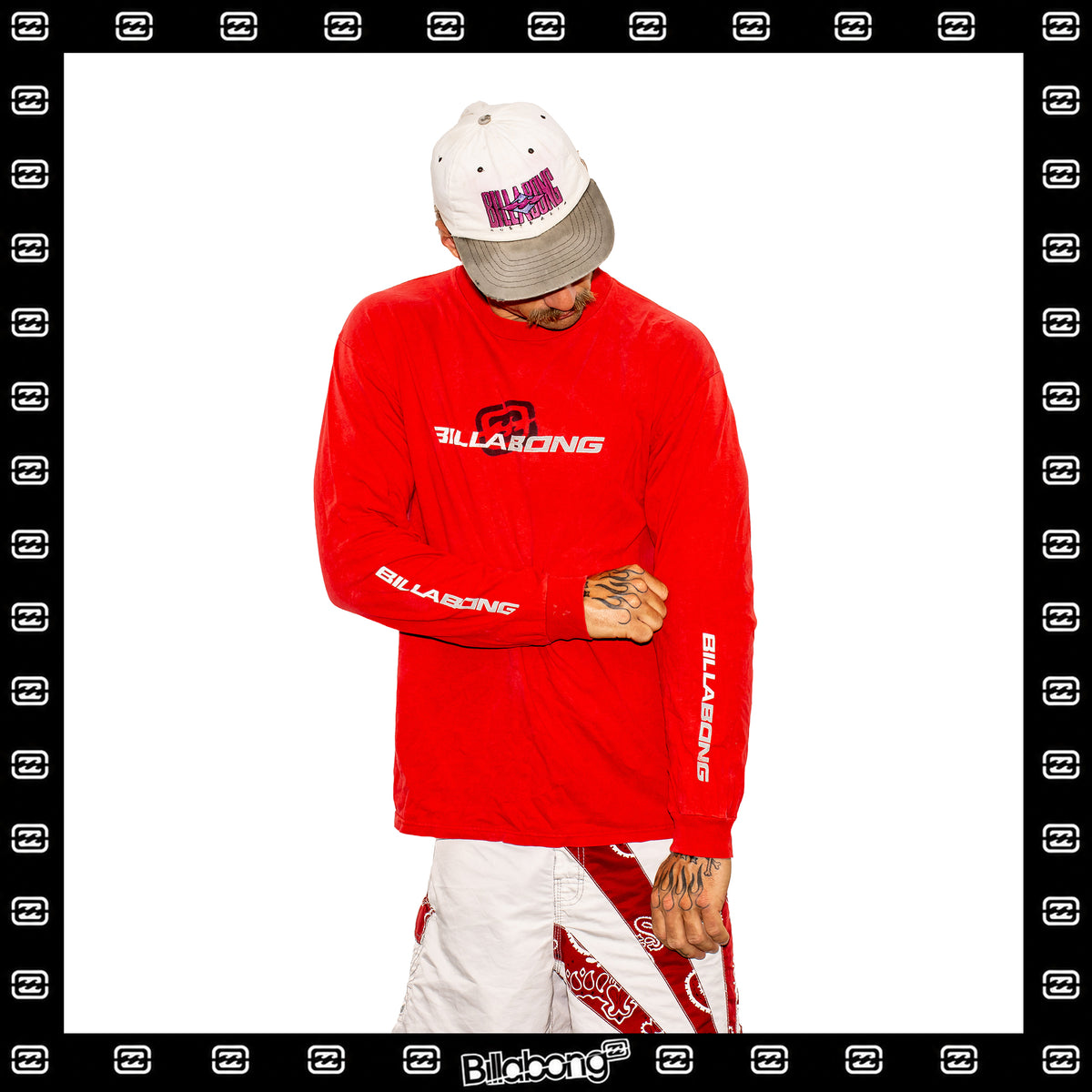 Y2K Billabong "Triple Hit" Spellout L/S Tee (L)