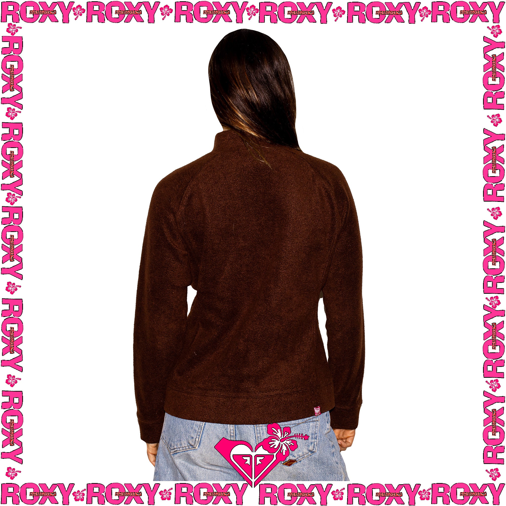Y2K Roxy Spellout Fleece Jacket (M)