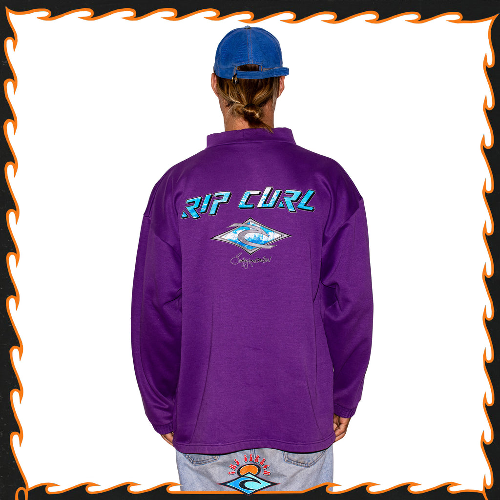 1991 Rip Curl Spellout Mock Neck Sweatshirt (XL) *RARE*