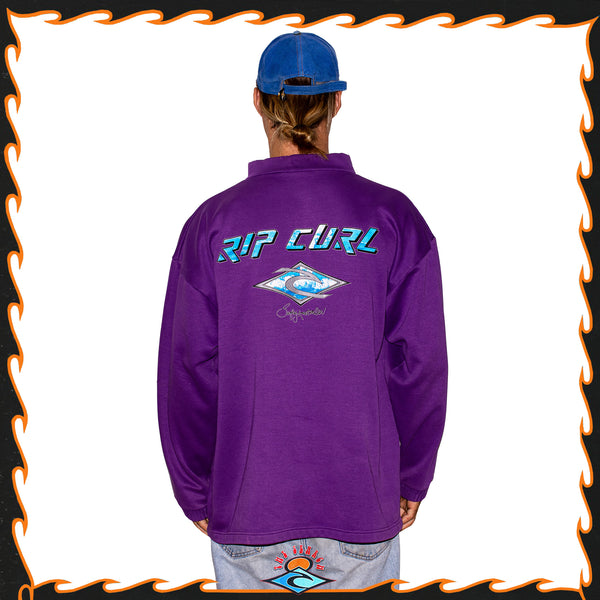 1991 Rip Curl Spellout Mock Neck Sweatshirt (XL) *RARE*
